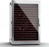 Klarstein Voedseldroger Droogautomaat Voor Groente - Fruit - Paddenstoelen En Vlees - 2000 W RVS Dehydrator - Voedseldroger Met 20 Metalen Roosters - Droogautomaat Met 24H Timer & Touch Display - Roestvrij staal