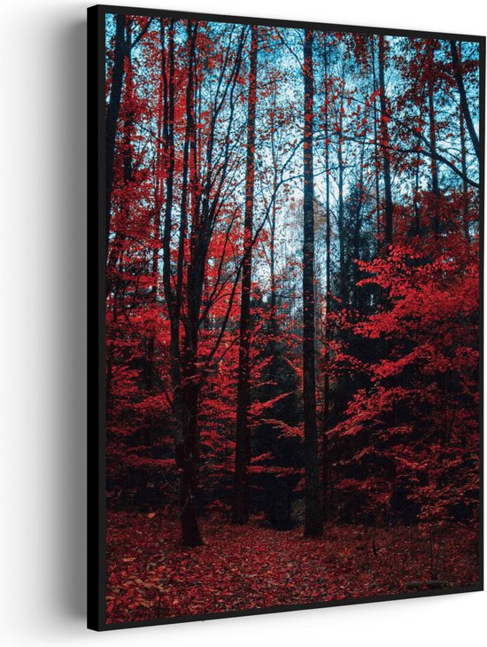 Akoestisch Schilderij Het rode bos Rechthoek Verticaal Pro L (72 X 100 CM) - Akoestisch paneel - Akoestische Panelen - Akoestische wanddecoratie - Akoestisch wandpaneel