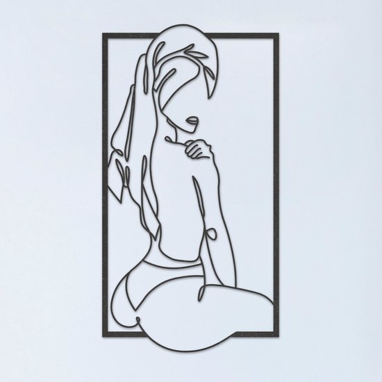 Wanddecoratie | Naked woman in frame - XL (43x80cm)