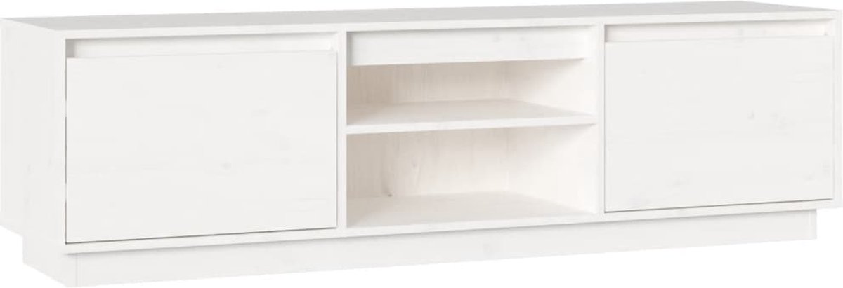 vidaXL - Tv-meubel - 140x35x40 - cm - massief - grenenhout - wit