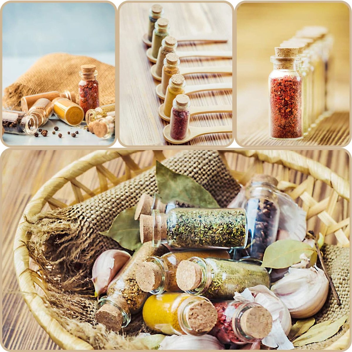 30 Stuks Glazen Mini-Flessen Met Kurk 20ml - Complete DIY Set Met Touw, Kaarten En Trechter