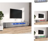 vidaXL TV-meubel LED-verlichting Grijs Sonoma Eiken 100/80x35x40cm - USB-aansluiting - Kast