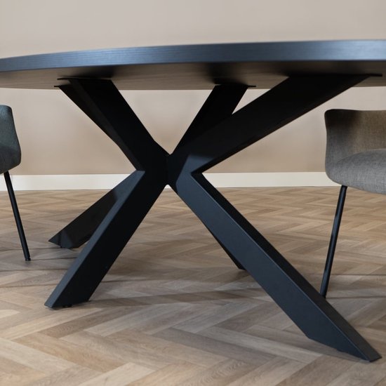 Bronx71® Table à manger Carl mélamine noir ovale 270 x 130 cm