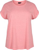 ZIZZI VAVA, S/S, LOOSE TEE Dames T-shirt - Coral - Maat L (50-52)