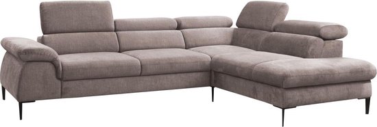 PASCAL MORABITO Hoekslaapbank SEPINA van PASCAL MORABITO - Stof - Taupe - Hoek rechts L 280 cm x H 75 cm x D 214 cm