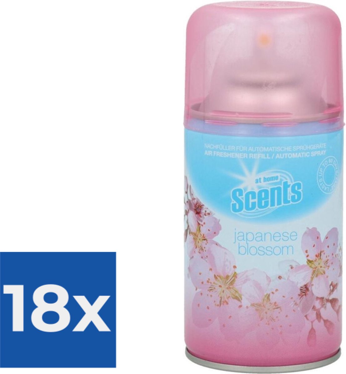 At Home Automatische Spray Navulling Japanese Blossom 250 ml - Voordeelverpakking 18 stuks