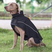 Warme Hondenjas Softshell Outdoor zwart waterafstotend - Maat XL - ruglengte 42cm en omvang 58cm