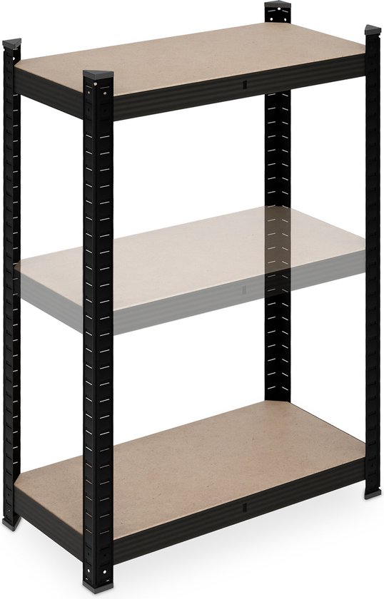 Stellingkast - tot 500 kg - 180x60x30 cm - zwart