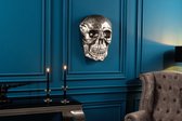 Sculpture murale exclusive SKULL XXL 40cm crâne décoratif argenté - 38383