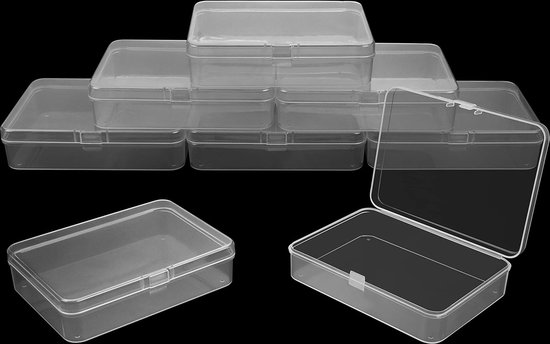 Petite boîte de rangement, plastique, transparente, avec couvercle à plier  (12 pièces)