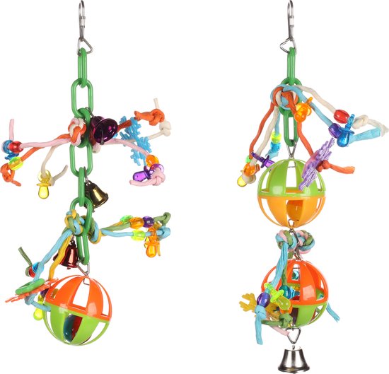 Boule jouet oiseau Flamingo avec cordes en papier - 22 x 30 x 6