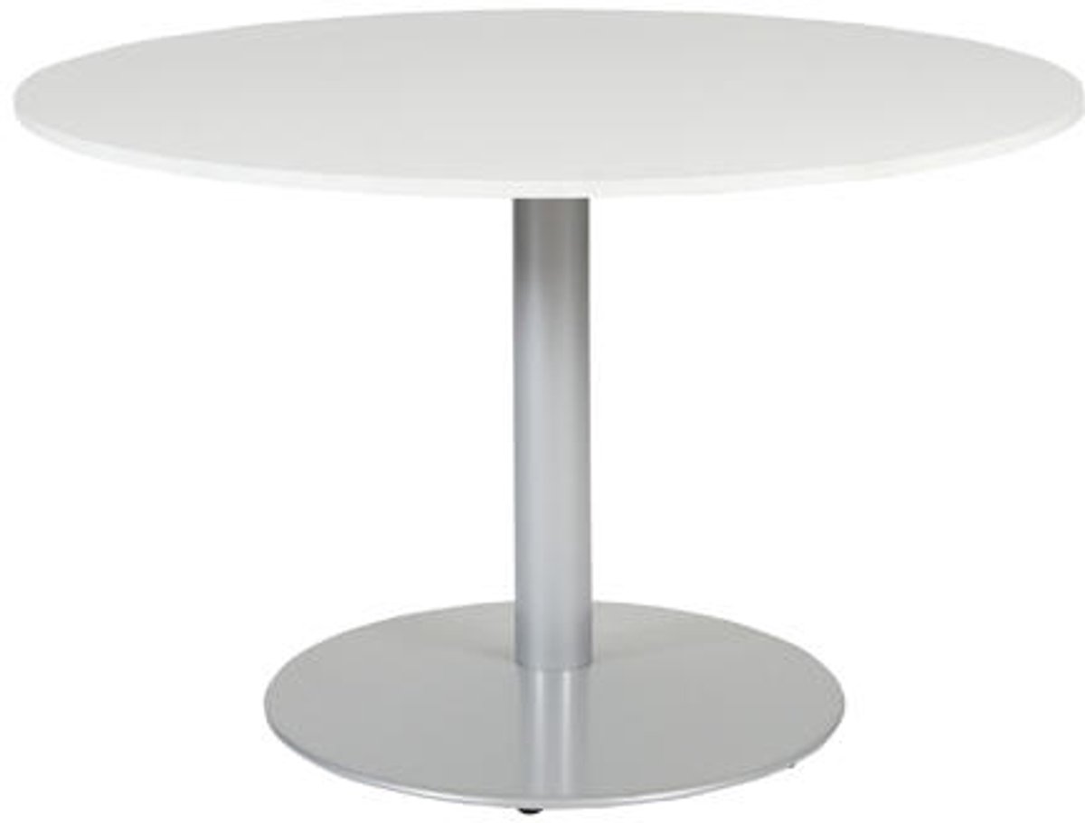 Vergadertafel - Linesto 120 rond Havana Kersen - wit frame