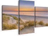 Artaza Peinture sur Toile Triptyque Plage et Mer depuis les Dunes - 150x120 - Groot - Photo sur Toile - Impression sur Toile