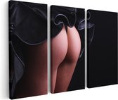 Artaza Canvas Schilderij Drieluik Vrouwen Billen onder een Rok - Erotiek - 60x40 - Klein - Foto Op Canvas - Canvas Print