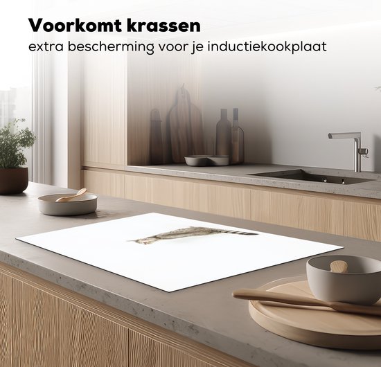 KitchenYeah® Inductie beschermer 78x52 cm - Kat - Huisdieren - Vacht - Kookplaataccessoires - Afdekplaat voor kookplaat - Inductiebeschermer - Inductiemat - Inductieplaat mat