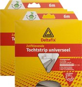Deltafix Tochtstrip - 2x - tochtwering - transparant - zelfklevend - universeel - 6 m x 9 mm x 7 mm