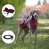 Geweo Regenjas Hondenkleding - Hondenjas Jas - Honden Hond Hondenkleding - Met aanlijn ring Kleine Hond - Waterafstotend - Maat M - Trektouw 1.5 M - Paars