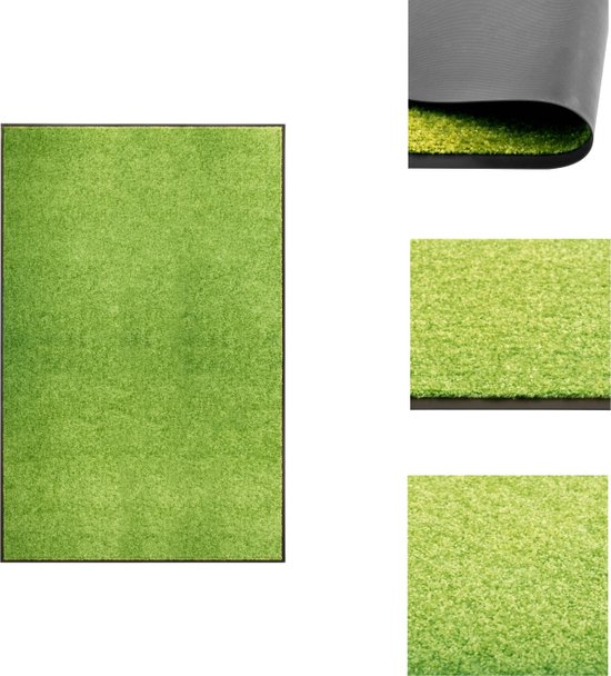 vidaXL Deurmat Groen 180 x 20 cm - Anti-slip PVC - Machinewasbaar - Deurmat