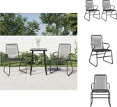 vidaXL Tuinstoel - PVC-rattan - Stalen frame - Comfortabel zitten - 58x59x85.5cm - Set van 2 - Tuinstoel