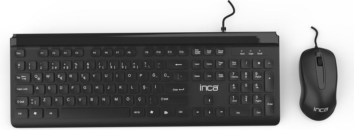 Inca IMK-377 toetsenbord Inclusief muis USB Duits Zwart