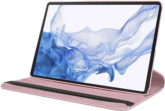 Hoes Geschikt voor Samsung Galaxy Tab S10 FE / S10 Lite / S9 FE / S9 hoes Rose Goud – Hoes Geschikt voor Samsung Galaxy Tab S10 FE / S10 Lite / S9 / S9 FE tablet hoes – 360° draaibaar bookcase - Ntech