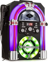 auna Arizona Sing Jukebox - Lecteur CD - Radio DAB+/ FM- Enceinte 4" - Bluetooth - USB - AUX - 7 variations de lumière - Look années 50