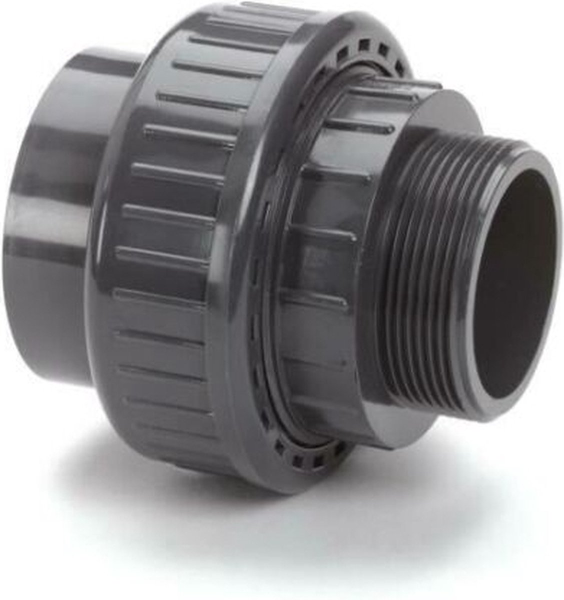 Druk PVC 3-delige koppeling - 25mm x 3/4 Buitendraad - 16 bar
