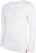 Undiemeister - T-shirt - T-shirt heren - Slim fit - Longsleeve - Gemaakt van Mellowood - V-Hals - Chalk White (wit) - Anti-transpirant - L