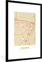 Fotolijst incl. Poster - Kaart - Baarn - Vintage - 80x120 cm - Posterlijst