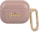 Guess Saffiano Logo AirPods Pro Case - Pink