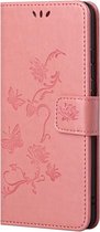 OnePlus Nord CE 5G Hoesje - Bloemen Book Case - Pink