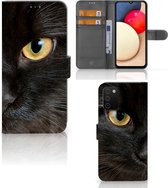 Telefoonhoesje Geschikt voor Samsung Galaxy A03s Beschermhoesje Zwarte Kat
