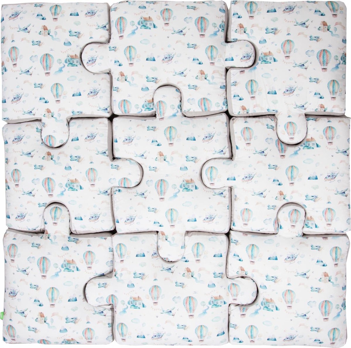 Lulando Kussenpuzzel Junior 145 Cm Katoen Wit/blauw 9-delig