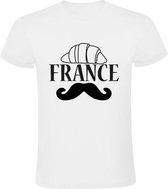 France Heren t-shirt |frankrijk | parijs | croissant | Wit