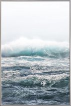 JUNIQE - Poster met kunststof lijst Big Splash Hawaii -13x18 /Blauw &