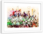 Foto in frame , Abstracte dansende Ballerina's , 120x80cm ,  Multikleur , wanddecoratie , Premium print