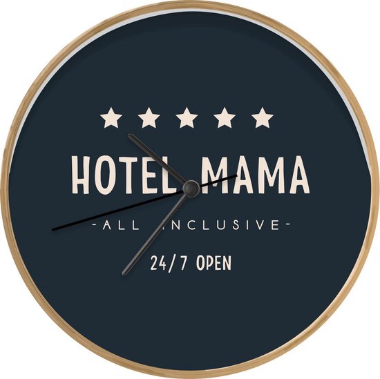 Klok Ø 30 Cm Proverbes Hotel Mama All Inclusive Ouvert 24h24 Et 7j7 