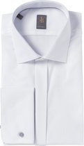Jacques Britt overhemd - Scala custom fit - smokinghemd Kent kraag - wit - Strijkvriendelijk - Boordmaat: 41