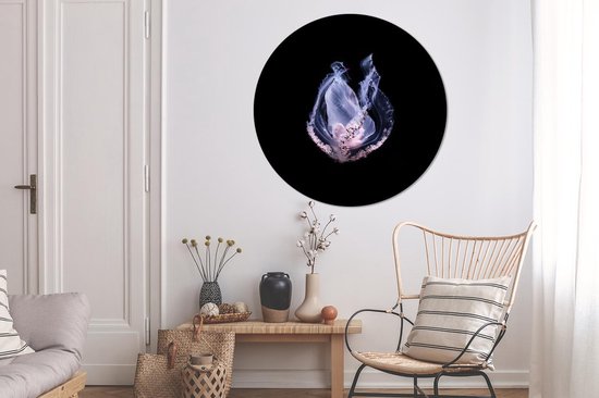 WallCircle - Wall Circle - Wall Circle Indoor - Méduse - Animaux - Lilas - 140x140 cm - Décoration murale - Peintures Ronds