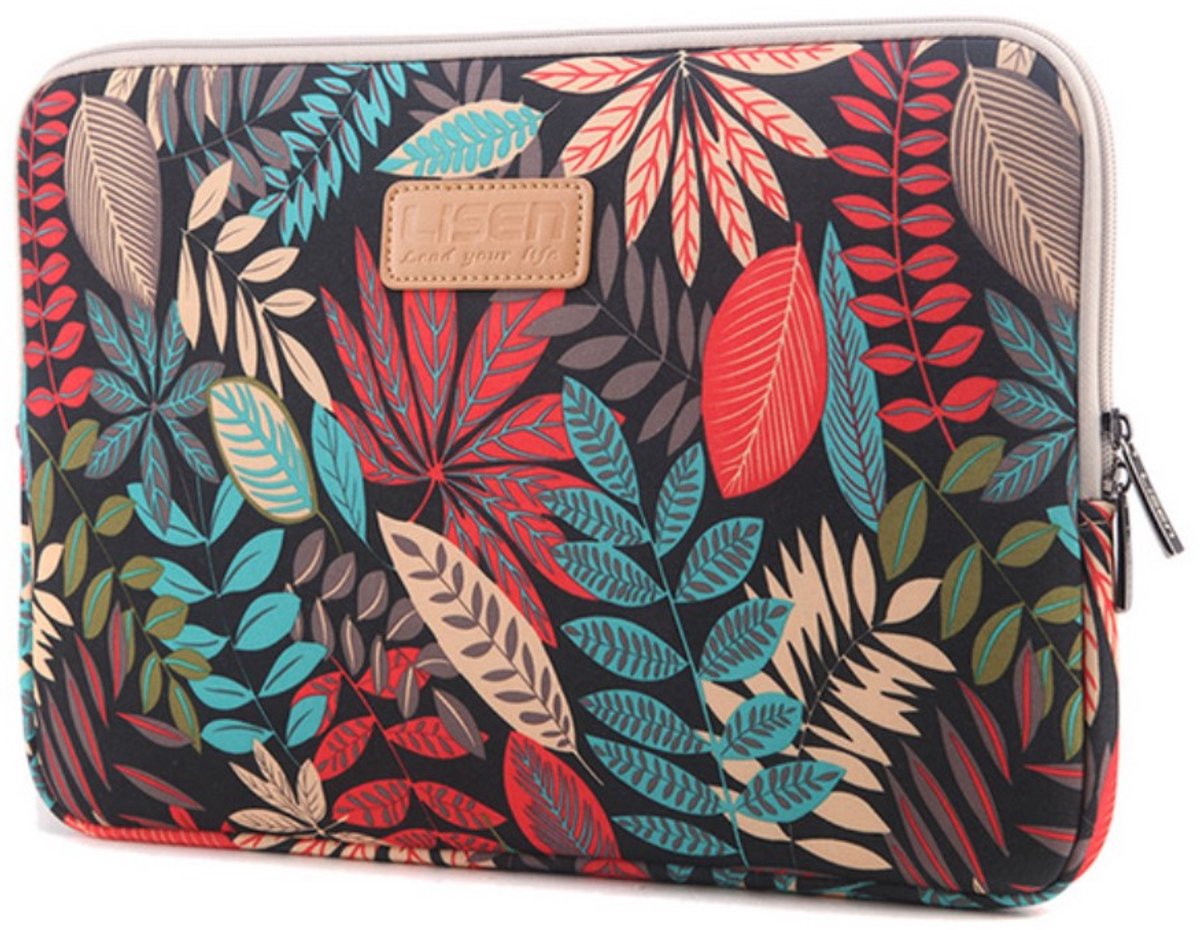 LISEN MacBook 13 inch sleeve kleurrijke bladeren Sleeve - zwart