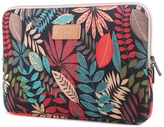 LISEN MacBook 13 inch sleeve kleurrijke bladeren Sleeve - zwart