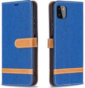 iPhone X/10 Vintage Book Case Hoesje - Stof - Pasjeshouder - Magnetisch - Apple iPhone X/10 - Blauw