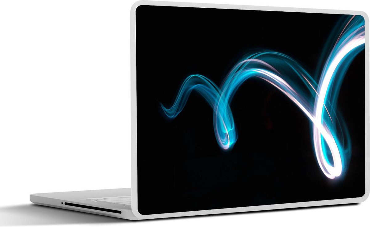 Laptop sticker - 13.3 inch - Licht - Blauw - Abstract - 31x22,5cm - Laptopstickers - Laptop skin - Cover