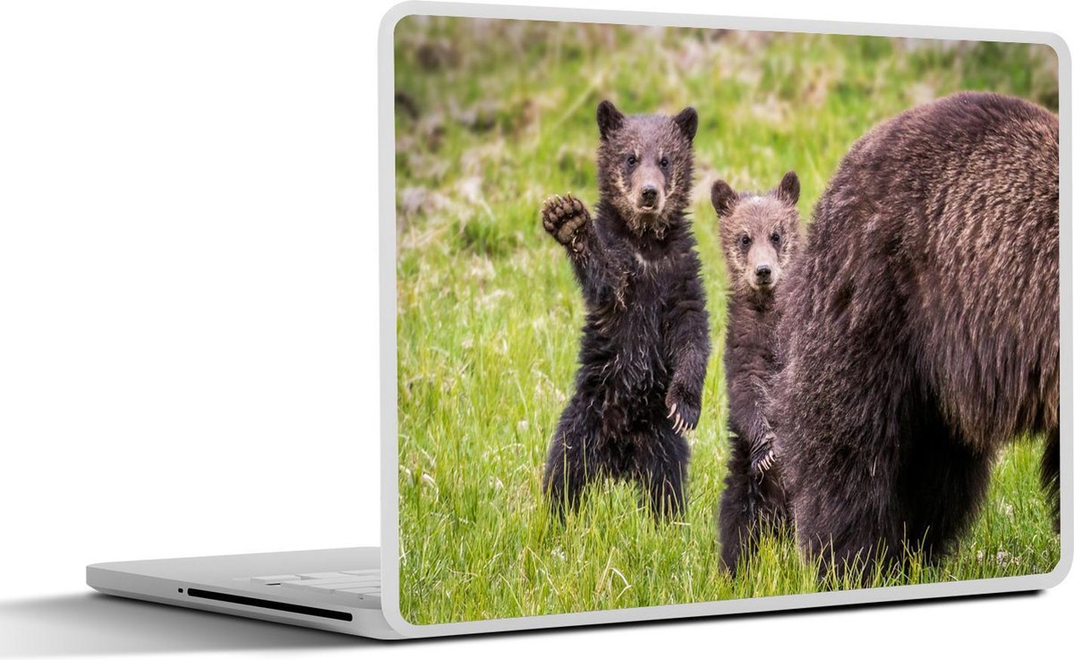Afbeelding van product SleevesAndCases  Laptop sticker - 17.3 inch - Beren familie in Wyoming