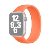 Voor Apple Watch Series 6 & SE & 5 & 4 44 mm / 3 & 2 & 1 42 mm Effen kleur elastische siliconen vervangende polsband horlogeband, maat: S 130 mm (goudoranje)