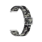 20 mm voor Samsung Galaxy horloge Active2 / Active verstelbare elastische bedrukking vervangende horlogeband (camouflage grijs)