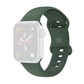 Siliconen vervangende horlogebanden, maat: groot formaat voor Apple Watch Series 6 & SE & 5 & 4 44 mm / 3 & 2 & 1 42 mm (donkergroen)