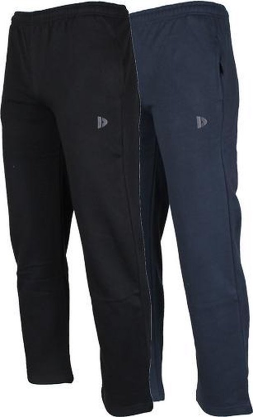 2-Pack Donnay - Joggingbroek rechte pijp (Wess) - Sportbroek - Heren - Black/Navy (919) - maat XXL