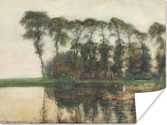 Poster Boerderij bij het water - Piet Mondriaan - 160x120 cm XXL