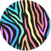Muismat - Mousepad - Rond - Patronen - Zebra - Kleuren - 50x50 cm - Ronde muismat
